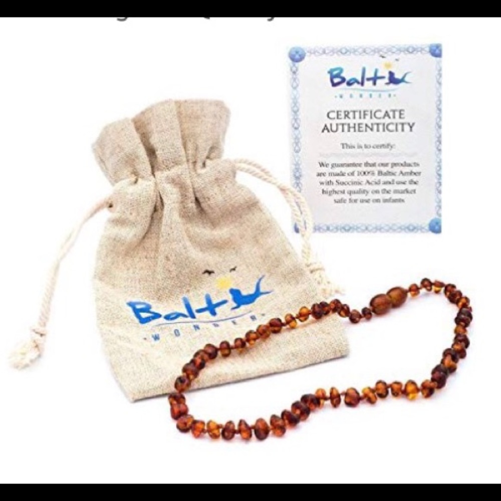 Amber teething necklace.